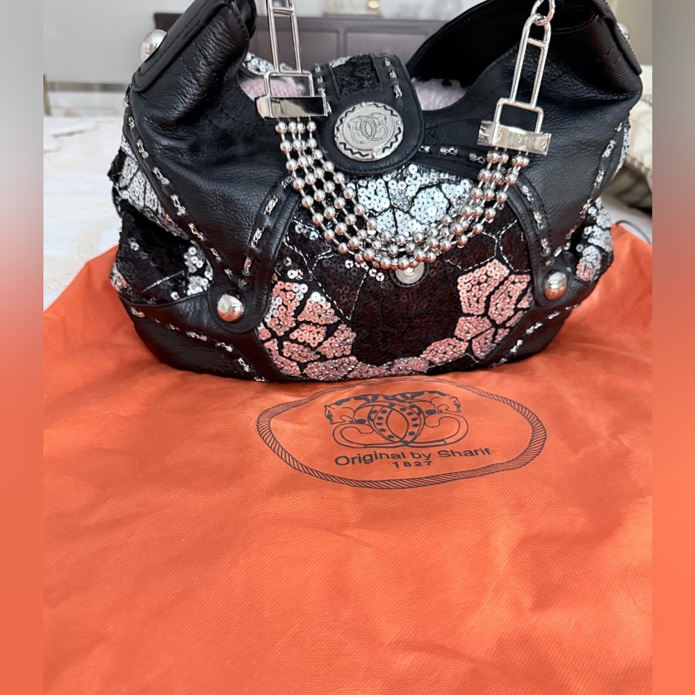Sharif Embellished Women's leather bag hobo - Picture 3 of 8